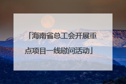 海南省总工会开展重点项目一线慰问活动