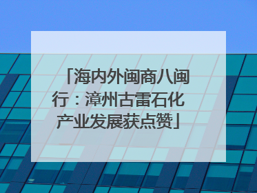 海内外闽商八闽行：漳州古雷石化产业发展获点赞