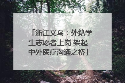 浙江义乌：外籍学生志愿者上岗 架起中外医疗沟通之桥