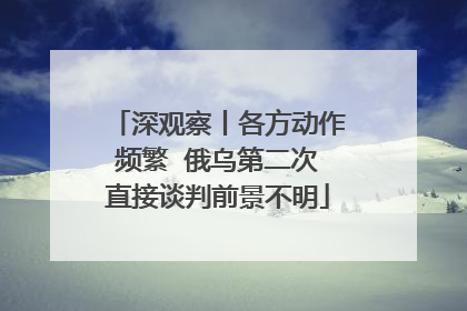 深观察丨各方动作频繁  俄乌第二次直接谈判前景不明