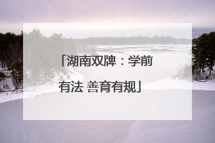 湖南双牌：学前有法 善育有规