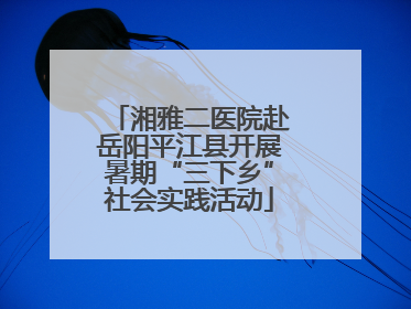 湘雅二医院赴岳阳平江县开展暑期“三下乡”社会实践活动