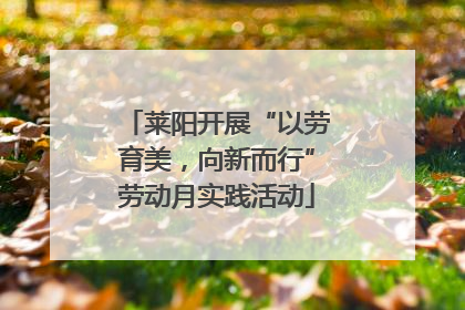 莱阳开展“以劳育美，向新而行”劳动月实践活动