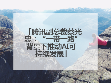 腾讯副总裁蔡光忠：“一带一路”背景下推动AI可持续发展