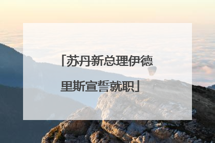 苏丹新总理伊德里斯宣誓就职