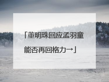 董明珠回应孟羽童能否再回格力→