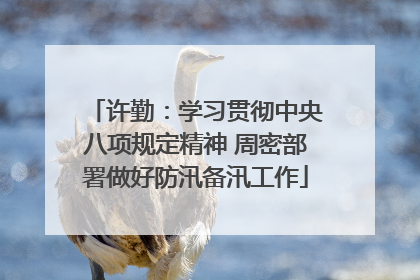 许勤：学习贯彻中央八项规定精神 周密部署做好防汛备汛工作