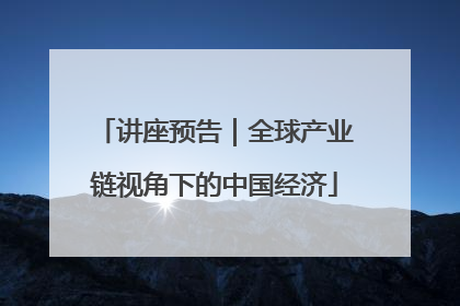 讲座预告｜全球产业链视角下的中国经济