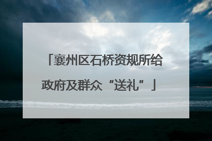 襄州区石桥资规所给政府及群众“送礼”