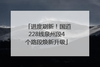 进度刷新！国道228线泉州段4个路段焕新升级