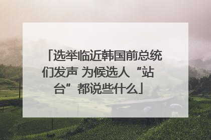 选举临近韩国前总统们发声 为候选人“站台”都说些什么