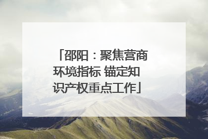 邵阳：聚焦营商环境指标 锚定知识产权重点工作