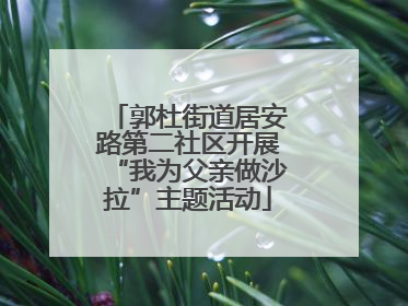 郭杜街道居安路第二社区开展“我为父亲做沙拉”主题活动
