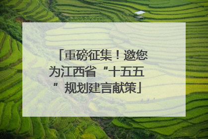 重磅征集！邀您为江西省“十五五”规划建言献策