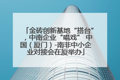 金砖创新基地“搭台”，中南企业“唱戏” 中国（厦门）-南非中小企业对接会在厦举办