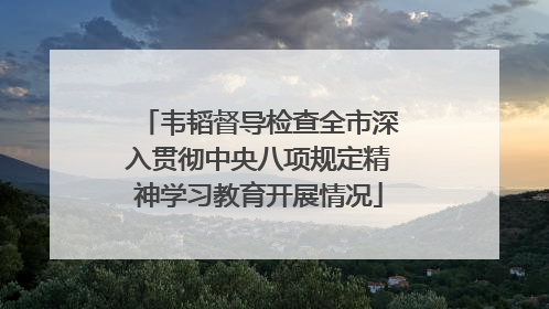 韦韬督导检查全市深入贯彻中央八项规定精神学习教育开展情况