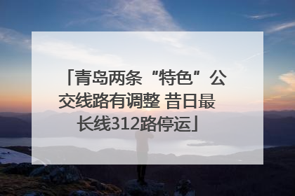 青岛两条“特色”公交线路有调整 昔日最长线312路停运