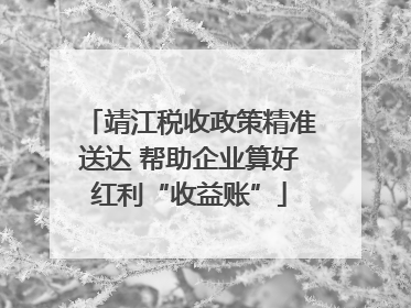 靖江税收政策精准送达 帮助企业算好红利“收益账”