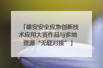 雄安安全应急创新技术应用大赛作品与多地资源“无缝对接”