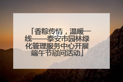 香粽传情，温暖一线——泰安市园林绿化管理服务中心开展端午节慰问活动