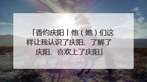 香约庆阳丨他（她）们这样让我认识了庆阳、了解了庆阳、喜欢上了庆阳