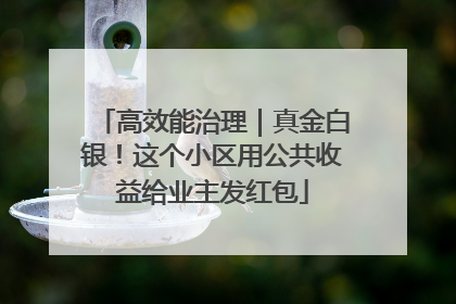 高效能治理｜真金白银！这个小区用公共收益给业主发红包