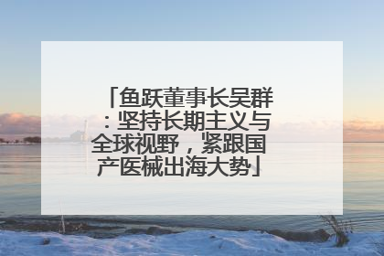 鱼跃董事长吴群：坚持长期主义与全球视野，紧跟国产医械出海大势