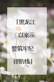 黑龙江：以案示警筑牢纪律防线