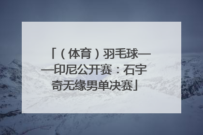 （体育）羽毛球——印尼公开赛：石宇奇无缘男单决赛
