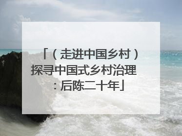 （走进中国乡村）探寻中国式乡村治理：后陈二十年