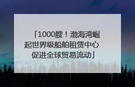 1000艘！渤海湾崛起世界级船舶租赁中心 促进全球贸易流动