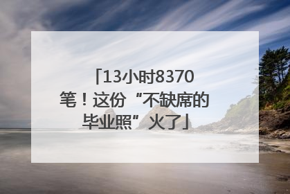 13小时8370笔！这份“不缺席的毕业照”火了