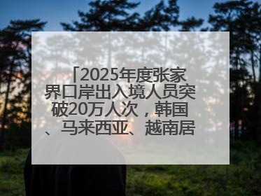 2025年度张家界口岸出入境人员突破20万人次，韩国、马来西亚、越南居客源国前三