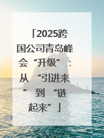 2025跨国公司青岛峰会“升级”：从 “引进来” 到 “链起来”
