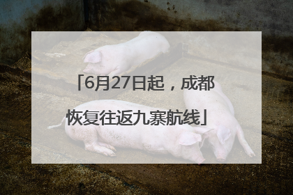 6月27日起，成都恢复往返九寨航线