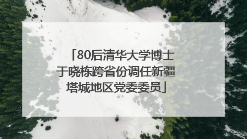 80后清华大学博士于晓栋跨省份调任新疆塔城地区党委委员